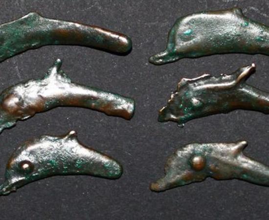 Sarmatia bronze dolphin coins, 5th-4th century BC, from the ancient city of Olbia, which was first Greek, and then Scythian and then Roman. Source: catawiki