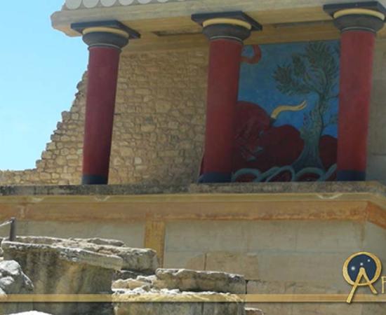 Knossos, Crete: View of the North Gate Fresco