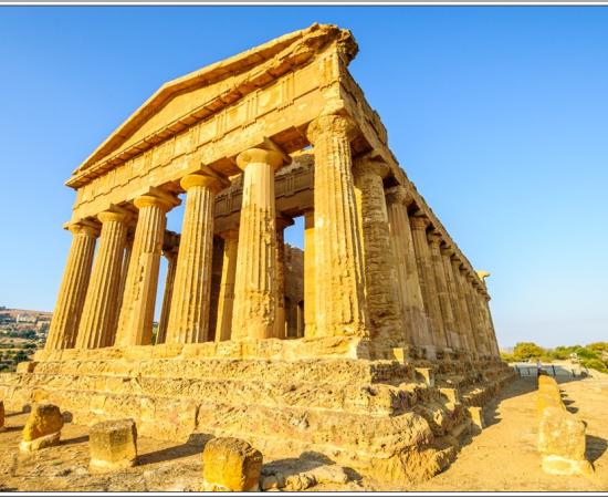 One of the Greek temples in the Valley of Temples outside Agrigento, Sicily 