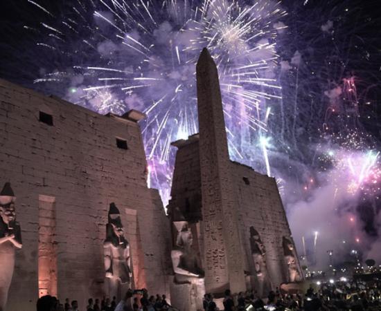 Fireworks at the Opet festival at Luxor’s Sphinx Avenue opening. Source: Ministry of Tourism and Antiquities – Egypt