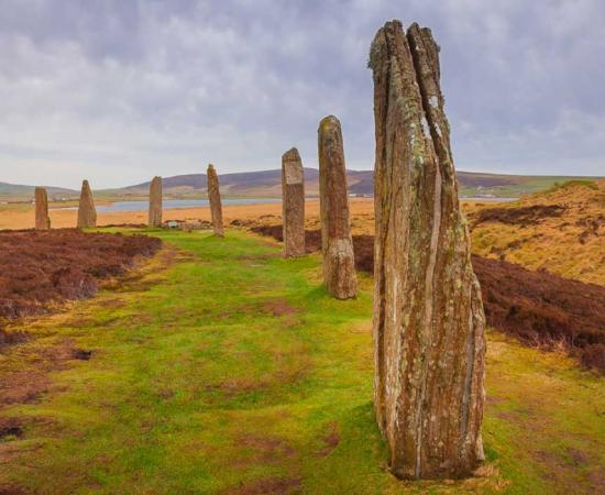 Ring of Brodgar, Orkney Islands. A Neolithic henge and stone circle.