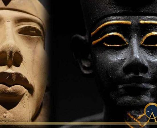 Akhenaten pic compliments of Jo from her trip. Osiris is a bronze/gold statue of the god, Louvre (Rama / CC BY-SA 3.0) (author created).