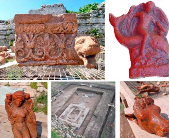 A variety of artifacts from the newly found temple at the Paestum Velia archaeological park. Source: Paestum Velia Archaeological Park