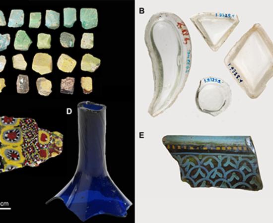 Glass artifacts from Samarra representing the different compositional groups