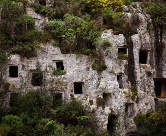The rock-cut tombs of Pantalica, Sicily