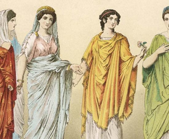 Patrician Ladies with Plebeian Slave in background. 
