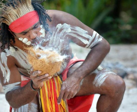 Though we do not have many images of Pemulwuy, the prominent Australian Aboriginal rebel leader of the late 18th century, we know he was strong like this man at an Aboriginal culture show in Queensland. 		Source: Rafael Ben-Ari / Adobe Stock