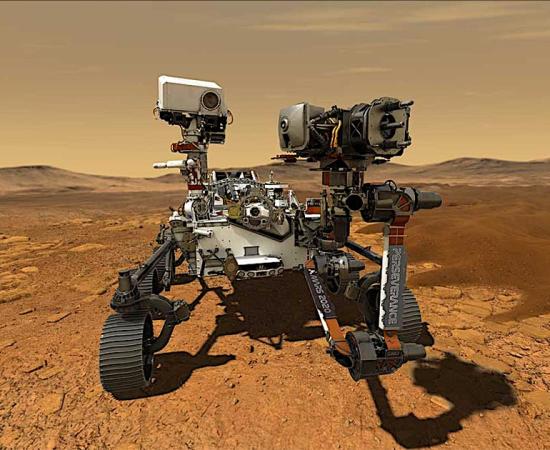 This illustration depicts NASA's Perseverance rover operating on the surface of Mars. Source: NASA / JPL-Caltech