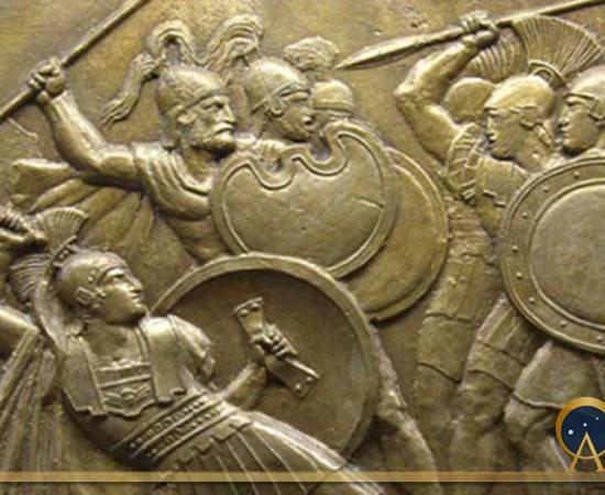 Reliefs based on the Pinelli engraving (1928). It depicts a scene from the everyday life and the campaign of Alexander the Great. Reliefs by the sculptor Pr. Tzanoulinos (bronze). Hellenic War Museum (Athens, Greece). (CC by 2.0 / Tilemahos Efthimiadis)