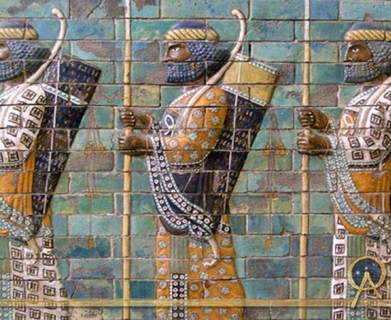 Mosaic depicting Persian Archers. (Pre 4th Century BC) 