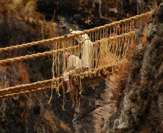 Spectacular Peruvian Rope Bridge