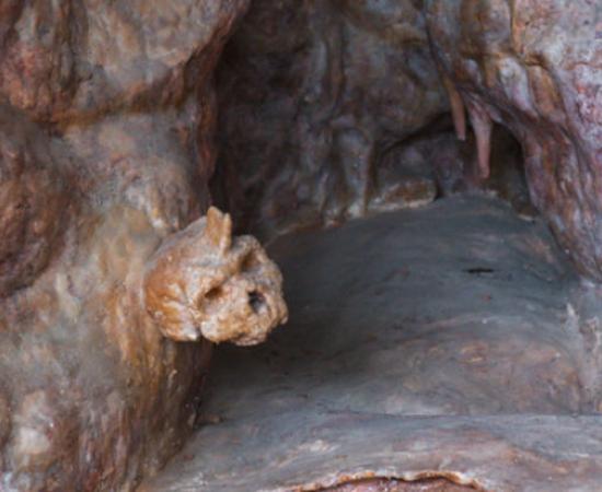 Reconstruction of the inner cave chamber where the Petralona man was discovered
