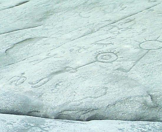 The Great Spirit petroglyph at Petroglyphs Park Woodview
