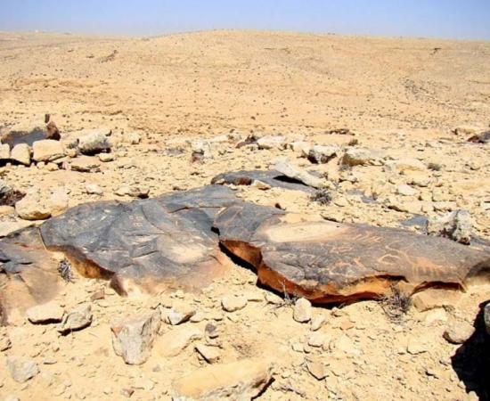 Petroglyphs in the Negev desert.