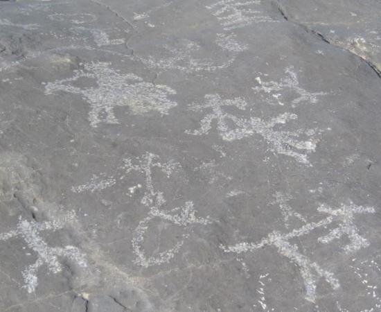 Petroglyphs in the Hajar Mountains.
