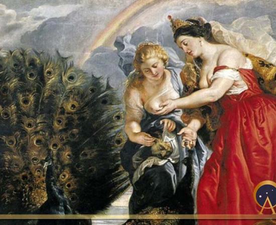Hera and her pet peacocks. Juno and Argus by Peter Paul Rubens (circa 1611) Wallraf-Richartz-Museum (Public Domain)