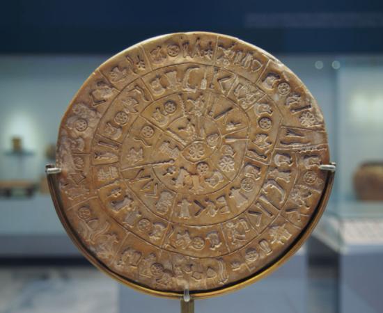 Phaistos Disc Side A.		Source: C Messier/ CC BY-SA 4.0