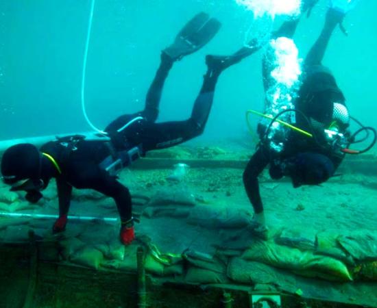 Divers at the site of the Phoenician ship. Source: Jose A Moya / Regional Government of Murcia