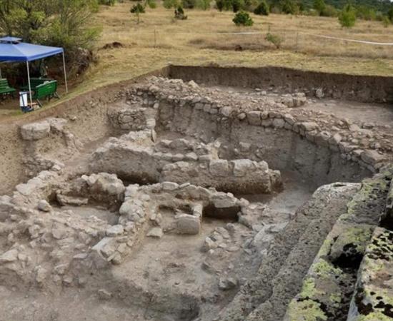 Ancient structures found during excavations at Midas Castle, a Bronze Age site in Eskisehir, northwestern Turkey