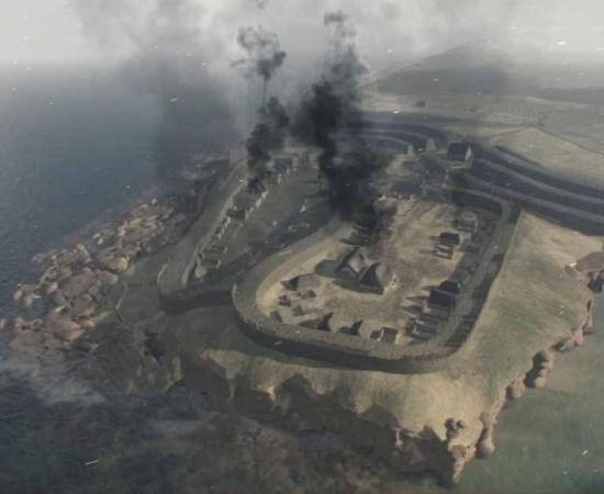 The reconstruction of the Pictish fort. Source: University of Aberdeen