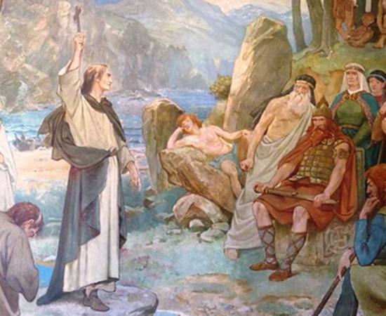 Saint Columba converting King Brude of the Picts to Christianity, Scottish National Portrait Gallery 