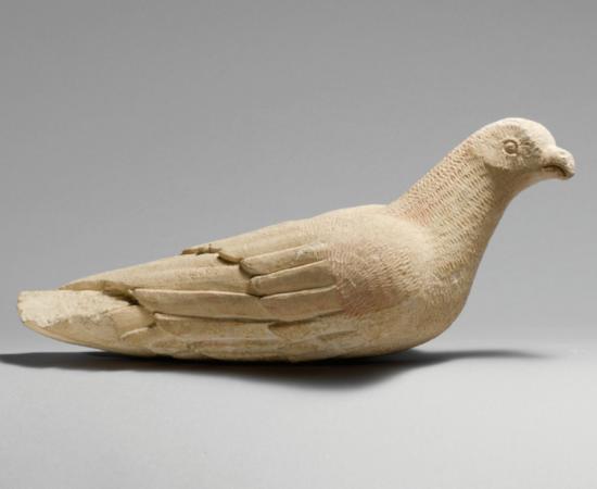 A small limestone pigeon sculpture from Cyprus dating to 600–480 BC 