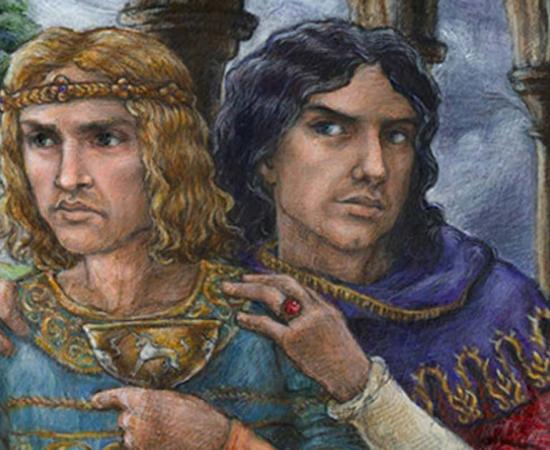 Modern depiction of Edward II and Piers Gaveston. 