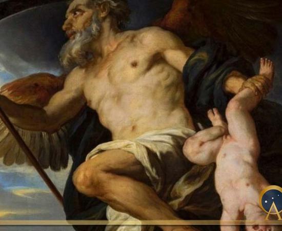 Chronos and his child by Giovanni Francesco Romanelli, National Museum in Warsaw, (17th-century) (Public Domain)
