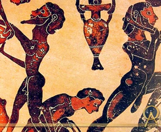 Slaves working in a mine. The sustenance provided by slaves in Ancient Greece meant that citizens had free time to participate in politics. 