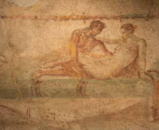 Erotic fresco in Pompeii. Source: Aleksandr / Adobe Stock.