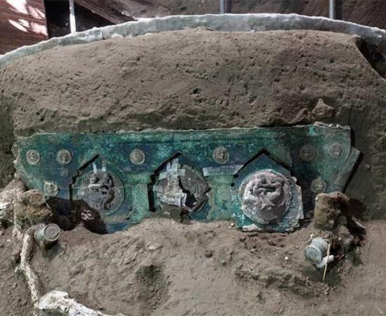 The ceremonial chariot discovered near Pompeii. Source: Pompeii Archaeological Park