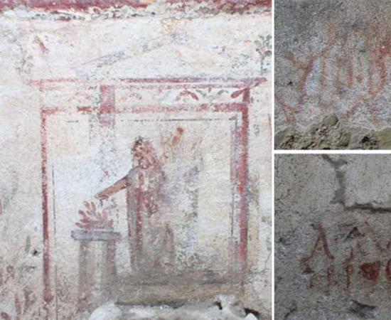Electoral inscriptions have been found in an ancient house at Pompeii, which was destroyed by the eruption of Mount Vesuvius in AD 79. Source: Pompeii Sites