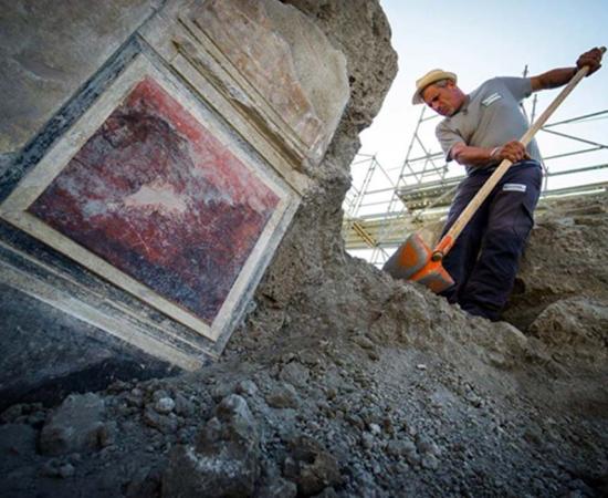 Excavations at the recently discovered ‘House of Jupiter’.