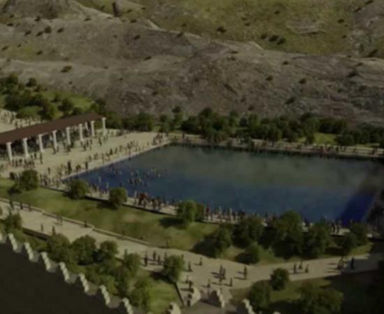 A CGI representation of the Pool of Siloam as it once would have been. Source: Israel Antiquities Authority Screenshot