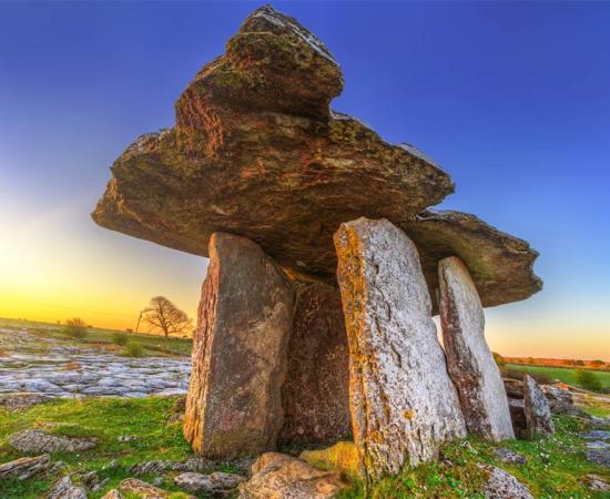 Poulnabrone portal tomb in Burren at sunrise, Ireland           Source: Patryk Kosmider