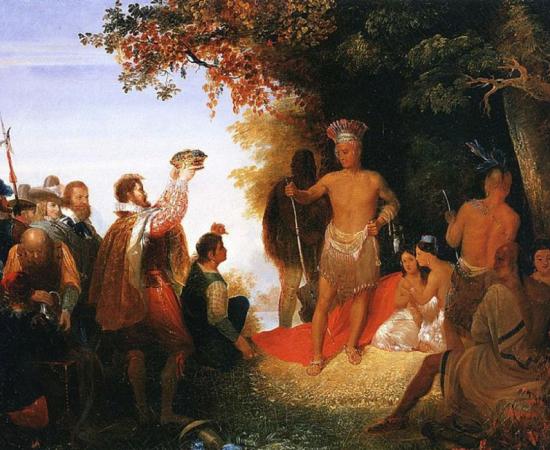 The Coronation of Powhatan’ (circa 1835) by John Cadsby Chapman