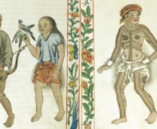 Representations in the Boxer Codex of two of the ethnic groups of people living in the Pre-Colonial Philippines - A Zambal Couple (Public Domain) and Pintados of the Visayas (Leyte or Samar). (Public Domain)