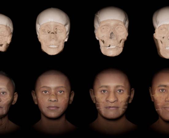 The faces behind the masks reconstructed using sophisticated techniques.