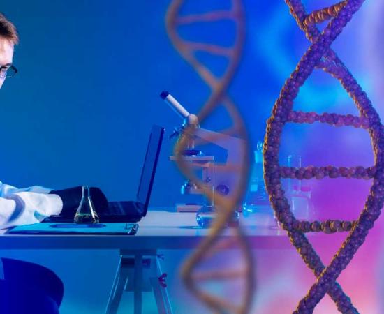 Geneticist contemplating his DNA dataset. Source: Grispb / Adobe Stock