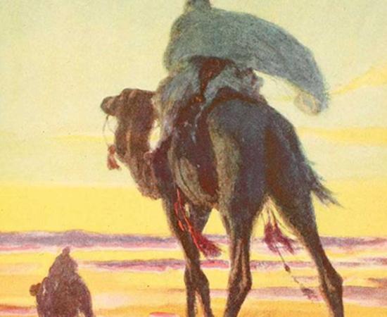 Muhammad and Abu Bakr flee Mecca, as depicted in ‘The Outline of History’