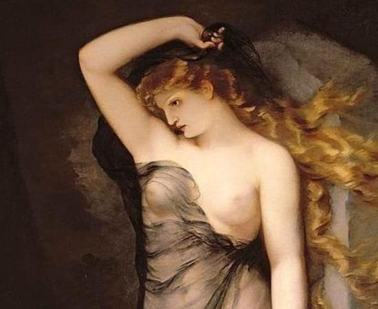 Detail of ‘Velleda’, as imagined in a 19th-century painting by Charles Voillemot. 