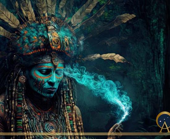 Top Image: Fantasy shaman leading a holy ayahuasca ceremony (Caphira Lescante/Adobe Stock)