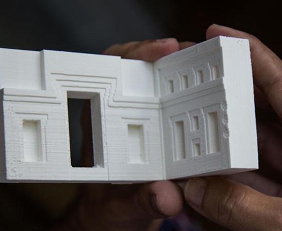 3D printed model of the ancient site of Puma Punku, Tiwanaku.