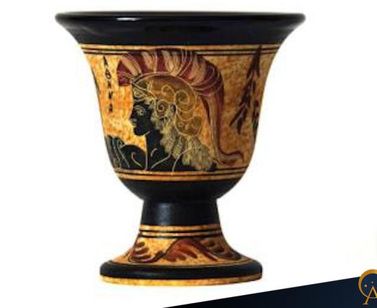 Pythagorean cup isolated on white background.