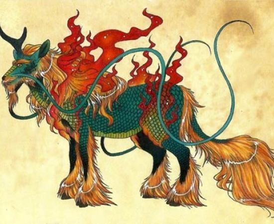 The gentle and benevolent Qilin of Chinese mythology