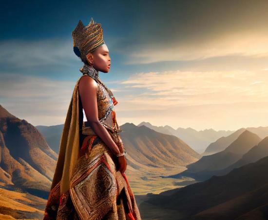 Queen Amanirenas, warrior queen AI representation. Source: Refineria AI/adobe Stock