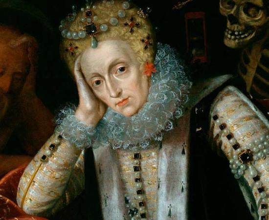 Allegorical portrait of an elderly Elizabeth I, who is said to have suffered the effects of poor dental hygiene and black teeth. Source: Public domain