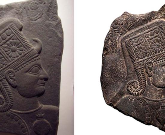 Queen Kubaba relief in the form of a goddess. Source: Left; Public Domain Right; CC BY-SA 2.0 FR