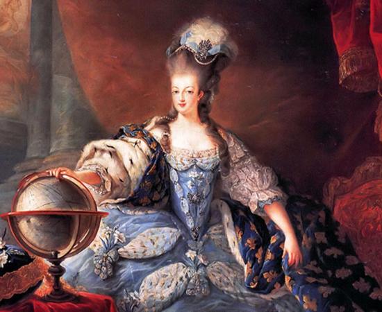Marie Antoinette, Queen of France, en grand habit de cour, by Jean-Baptiste Gautier Dagoty, 1775. 