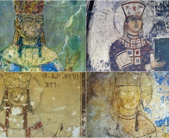 The four best-known medieval frescoes depicting Queen Tamar of Georgia.